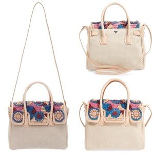 NWOT Sam Edelman Sylvia Leather & Canvas Satchel